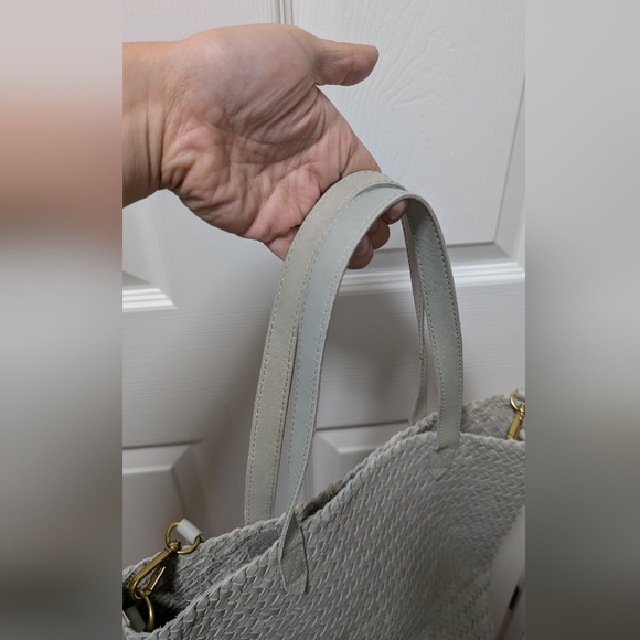 Madewell medium transport woven tote in sage Green Leather - Picture 4 of 7